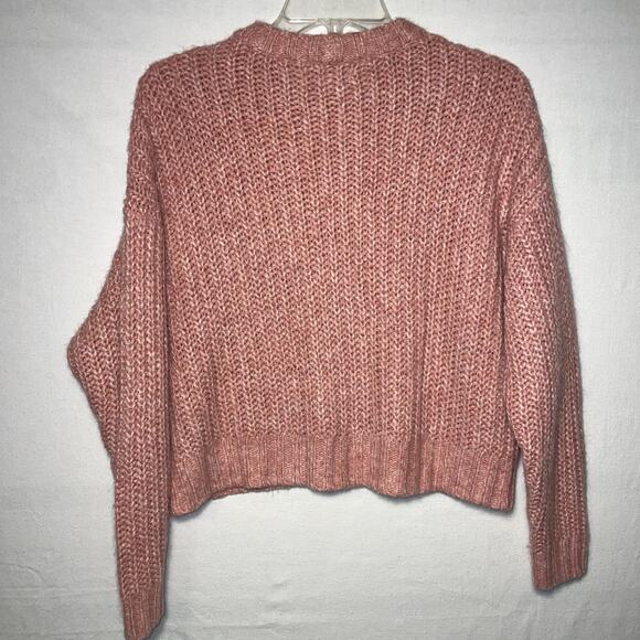 American Eagle Outfitters Small Women’s Pink Crop Sweater Very Soft So Cute! - Picture 6 of 8
